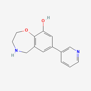molecular formula C14H14N2O2 B5670487 7-pyridin-3-yl-2,3,4,5-tetrahydro-1,4-benzoxazepin-9-ol 