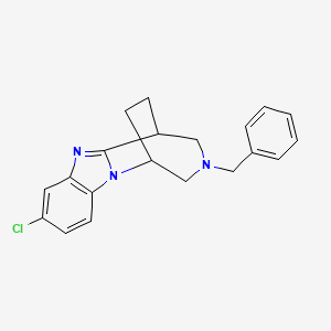 molecular formula C20H20ClN3 B567050 3-Benzyl-8-chloro-2,3,4,5-tetrahydro-1H-1,5-ethanobenzo[4,5]imidazo[1,2-d][1,4]diazepine CAS No. 1272321-72-8