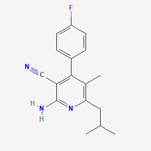 molecular formula C17H18FN3 B5670510 2-amino-4-(4-fluorophenyl)-6-isobutyl-5-methylnicotinonitrile 