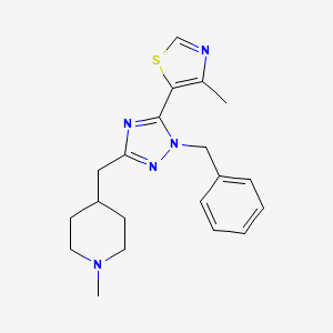 molecular formula C20H25N5S B5670514 4-{[1-benzyl-5-(4-methyl-1,3-thiazol-5-yl)-1H-1,2,4-triazol-3-yl]methyl}-1-methylpiperidine 