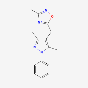 5-[(3,5-dimethyl-1-phenyl-1H-pyrazol-4-yl)methyl]-3-methyl-1,2,4-oxadiazole