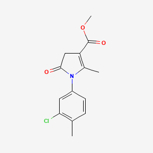 molecular formula C14H14ClNO3 B5670530 methyl 1-(3-chloro-4-methylphenyl)-2-methyl-5-oxo-4,5-dihydro-1H-pyrrole-3-carboxylate 