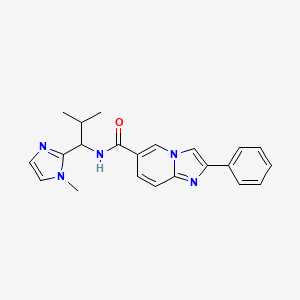 molecular formula C22H23N5O B5670543 N-[2-methyl-1-(1-methyl-1H-imidazol-2-yl)propyl]-2-phenylimidazo[1,2-a]pyridine-6-carboxamide 