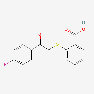 molecular formula C15H11FO3S B5670574 2-{[2-(4-fluorophenyl)-2-oxoethyl]thio}benzoic acid 