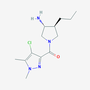 (3R*,4S*)-1-[(4-chloro-1,5-dimethyl-1H-pyrazol-3-yl)carbonyl]-4-propylpyrrolidin-3-amine