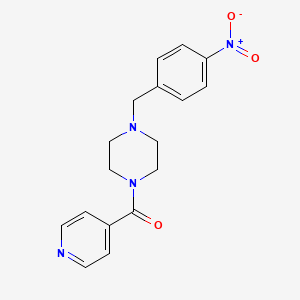 molecular formula C17H18N4O3 B5670645 1-isonicotinoyl-4-(4-nitrobenzyl)piperazine 