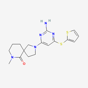 molecular formula C17H21N5OS2 B5670676 2-[2-amino-6-(2-thienylthio)pyrimidin-4-yl]-7-methyl-2,7-diazaspiro[4.5]decan-6-one 