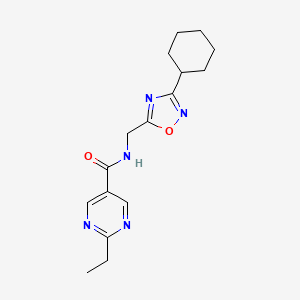 molecular formula C16H21N5O2 B5670682 N-[(3-cyclohexyl-1,2,4-oxadiazol-5-yl)methyl]-2-ethyl-5-pyrimidinecarboxamide 