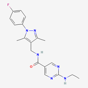 2-(ethylamino)-N-{[1-(4-fluorophenyl)-3,5-dimethyl-1H-pyrazol-4-yl]methyl}-5-pyrimidinecarboxamide