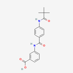 molecular formula C19H20N2O4 B5670695 3-({4-[(2,2-dimethylpropanoyl)amino]benzoyl}amino)benzoic acid 