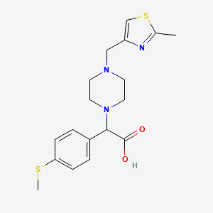 molecular formula C18H23N3O2S2 B5670719 {4-[(2-methyl-1,3-thiazol-4-yl)methyl]piperazin-1-yl}[4-(methylthio)phenyl]acetic acid 