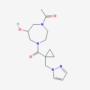 1-acetyl-4-{[1-(1H-pyrazol-1-ylmethyl)cyclopropyl]carbonyl}-1,4-diazepan-6-ol