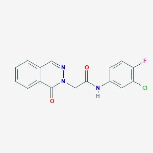 molecular formula C16H11ClFN3O2 B5670739 N-(3-chloro-4-fluorophenyl)-2-(1-oxo-2(1H)-phthalazinyl)acetamide 