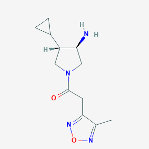 molecular formula C12H18N4O2 B5670804 (3R*,4S*)-4-cyclopropyl-1-[(4-methyl-1,2,5-oxadiazol-3-yl)acetyl]pyrrolidin-3-amine 