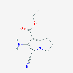 molecular formula C11H13N3O2 B5670808 ethyl 6-amino-5-cyano-2,3-dihydro-1H-pyrrolizine-7-carboxylate 