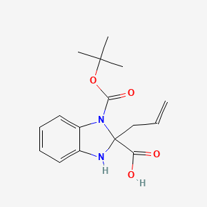molecular formula C16H20N2O4 B567082 2-Allyl-1-(tert-butoxycarbonyl)-2,3-dihydro-1H-benzo[d]imidazole-2-carboxylic acid CAS No. 1255574-64-1