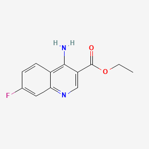 molecular formula C12H11FN2O2 B567083 Ethyl 4-amino-7-fluoroquinoline-3-carboxylate CAS No. 1242260-08-7