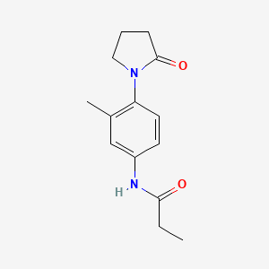 molecular formula C14H18N2O2 B5670830 N-[3-methyl-4-(2-oxo-1-pyrrolidinyl)phenyl]propanamide 