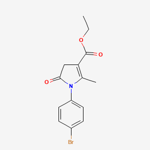 molecular formula C14H14BrNO3 B5670835 ethyl 1-(4-bromophenyl)-2-methyl-5-oxo-4,5-dihydro-1H-pyrrole-3-carboxylate 