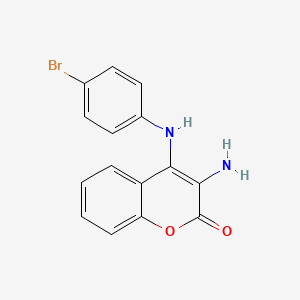 molecular formula C15H11BrN2O2 B5670841 3-amino-4-[(4-bromophenyl)amino]-2H-chromen-2-one 