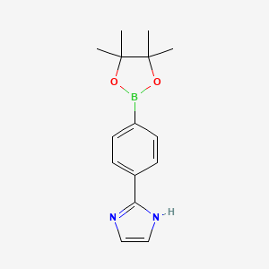 molecular formula C15H19BN2O2 B567087 2-(4-(4,4,5,5-Tetramethyl-1,3,2-dioxaborolan-2-yl)phenyl)-1H-imidazole CAS No. 1229584-17-1
