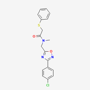 molecular formula C18H16ClN3O2S B5670870 N-{[3-(4-chlorophenyl)-1,2,4-oxadiazol-5-yl]methyl}-N-methyl-2-(phenylthio)acetamide 