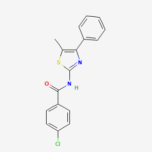 molecular formula C17H13ClN2OS B5670884 4-chloro-N-(5-methyl-4-phenyl-1,3-thiazol-2-yl)benzamide 