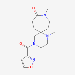 molecular formula C15H22N4O3 B5670890 4-(3-isoxazolylcarbonyl)-1,9-dimethyl-1,4,9-triazaspiro[5.6]dodecan-10-one 