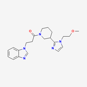 molecular formula C21H27N5O2 B5670900 1-(3-{3-[1-(2-methoxyethyl)-1H-imidazol-2-yl]piperidin-1-yl}-3-oxopropyl)-1H-benzimidazole 