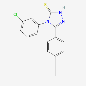 molecular formula C18H18ClN3S B5670902 5-(4-tert-butylphenyl)-4-(3-chlorophenyl)-2,4-dihydro-3H-1,2,4-triazole-3-thione 