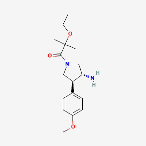 molecular formula C17H26N2O3 B5670914 (3R*,4S*)-1-(2-ethoxy-2-methylpropanoyl)-4-(4-methoxyphenyl)pyrrolidin-3-amine 