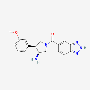 molecular formula C18H19N5O2 B5670929 (3R*,4S*)-1-(1H-1,2,3-benzotriazol-5-ylcarbonyl)-4-(3-methoxyphenyl)pyrrolidin-3-amine 