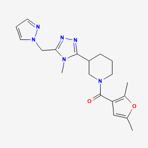 molecular formula C19H24N6O2 B5670930 1-(2,5-dimethyl-3-furoyl)-3-[4-methyl-5-(1H-pyrazol-1-ylmethyl)-4H-1,2,4-triazol-3-yl]piperidine 
