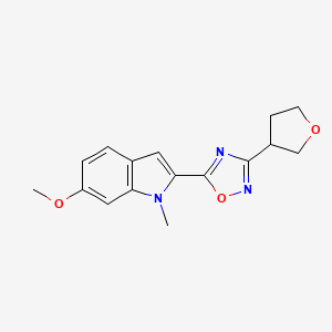 molecular formula C16H17N3O3 B5670958 6-methoxy-1-methyl-2-[3-(tetrahydrofuran-3-yl)-1,2,4-oxadiazol-5-yl]-1H-indole 