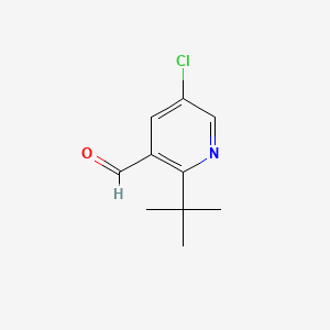 molecular formula C10H12ClNO B567096 2-(tert-Butyl)-5-chloronicotinaldehyde CAS No. 1211534-07-4