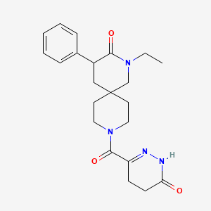 molecular formula C22H28N4O3 B5670965 2-ethyl-9-[(6-oxo-1,4,5,6-tetrahydropyridazin-3-yl)carbonyl]-4-phenyl-2,9-diazaspiro[5.5]undecan-3-one 