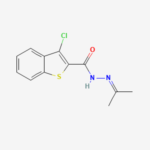 molecular formula C12H11ClN2OS B5670975 3-chloro-N'-(1-methylethylidene)-1-benzothiophene-2-carbohydrazide 
