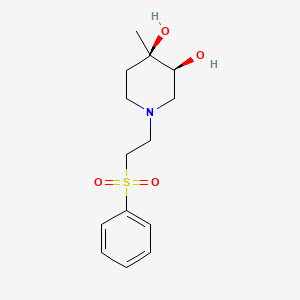 molecular formula C14H21NO4S B5670985 (3S*,4R*)-4-methyl-1-[2-(phenylsulfonyl)ethyl]piperidine-3,4-diol 
