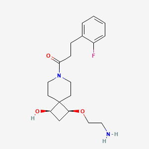 molecular formula C19H27FN2O3 B5671002 (1R*,3S*)-3-(2-aminoethoxy)-7-[3-(2-fluorophenyl)propanoyl]-7-azaspiro[3.5]nonan-1-ol 
