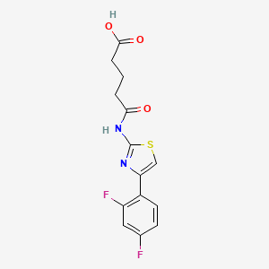 molecular formula C14H12F2N2O3S B5671007 5-{[4-(2,4-difluorophenyl)-1,3-thiazol-2-yl]amino}-5-oxopentanoic acid 