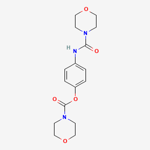 molecular formula C16H21N3O5 B5671015 4-[(4-morpholinylcarbonyl)amino]phenyl 4-morpholinecarboxylate 