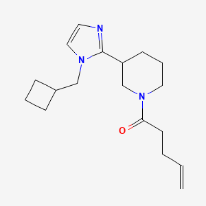 molecular formula C18H27N3O B5671023 3-[1-(cyclobutylmethyl)-1H-imidazol-2-yl]-1-(4-pentenoyl)piperidine 