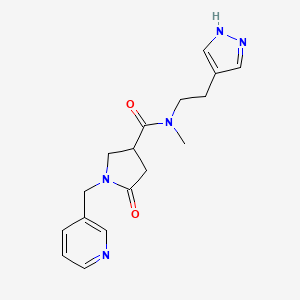 N-methyl-5-oxo-N-[2-(1H-pyrazol-4-yl)ethyl]-1-(3-pyridinylmethyl)-3-pyrrolidinecarboxamide