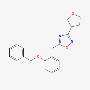 molecular formula C20H20N2O3 B5671046 5-[2-(benzyloxy)benzyl]-3-(tetrahydrofuran-3-yl)-1,2,4-oxadiazole 