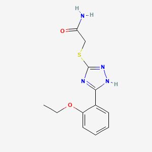 molecular formula C12H14N4O2S B5671072 2-{[5-(2-ethoxyphenyl)-4H-1,2,4-triazol-3-yl]thio}acetamide 