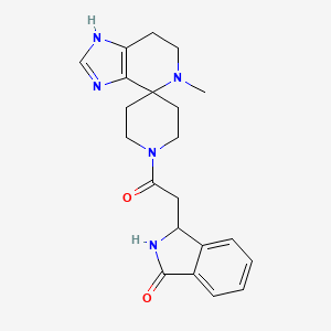 molecular formula C21H25N5O2 B5671078 3-[2-(5-methyl-1,5,6,7-tetrahydro-1'H-spiro[imidazo[4,5-c]pyridine-4,4'-piperidin]-1'-yl)-2-oxoethyl]isoindolin-1-one 