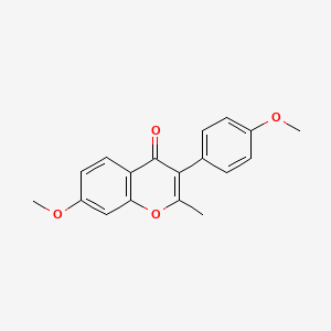 molecular formula C18H16O4 B5671100 7-methoxy-3-(4-methoxyphenyl)-2-methyl-4H-chromen-4-one CAS No. 70894-40-5
