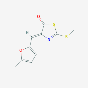 molecular formula C10H9NO2S2 B5671109 4-[(5-methyl-2-furyl)methylene]-2-(methylthio)-1,3-thiazol-5(4H)-one 
