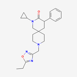 molecular formula C23H30N4O2 B5671119 2-cyclopropyl-9-[(5-ethyl-1,2,4-oxadiazol-3-yl)methyl]-4-phenyl-2,9-diazaspiro[5.5]undecan-3-one 