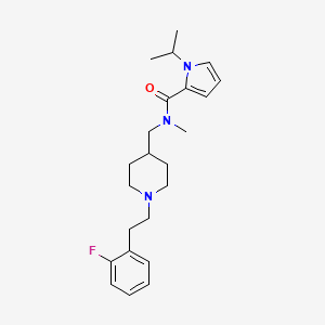 molecular formula C23H32FN3O B5671122 N-({1-[2-(2-fluorophenyl)ethyl]piperidin-4-yl}methyl)-1-isopropyl-N-methyl-1H-pyrrole-2-carboxamide 
